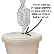 Load image into Gallery viewer, 5 Litre Homebrew Bucket with bubbler airlock and thermometer strip
