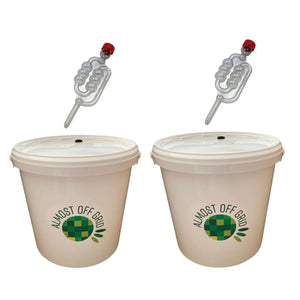 5 Litre Fermentation Buckets with Lid, Grommet and Airlock x 2